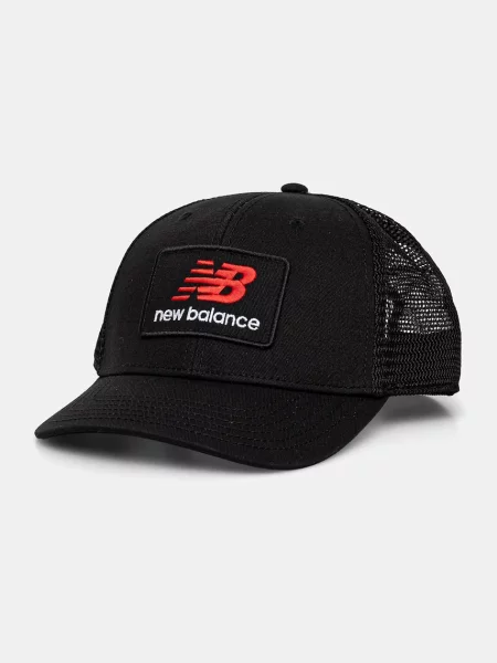 Шапка с козирка New Balance с апликация черно