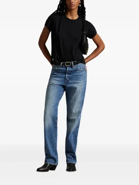 Tricou Polo Ralph Lauren cu broderie de costum cu dungi alb