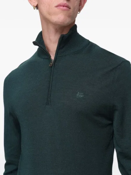 Pulover Etro cu broderie verde