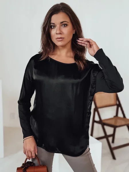 Bluzka oversize SILKINEA z wisiorkiem Dstreet czarna
