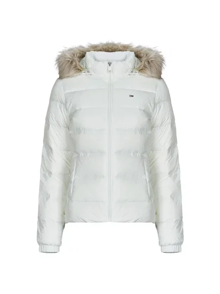 Geacă de blugi Tommy Jeans cu glugă alb