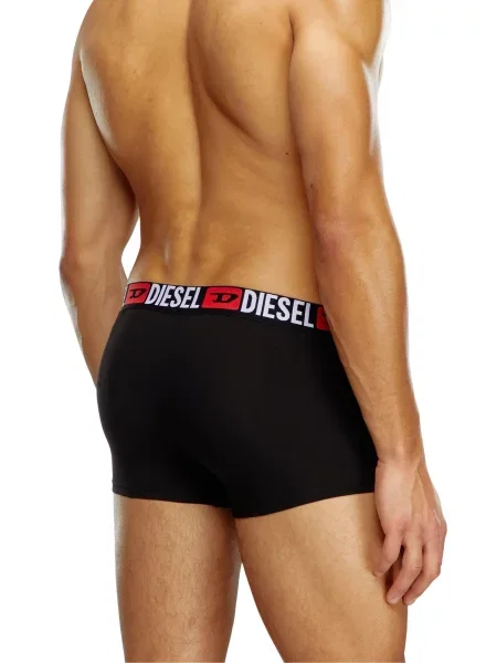 DIESEL Boxerky Damien neónovo červená / čierna melírovaná biela
