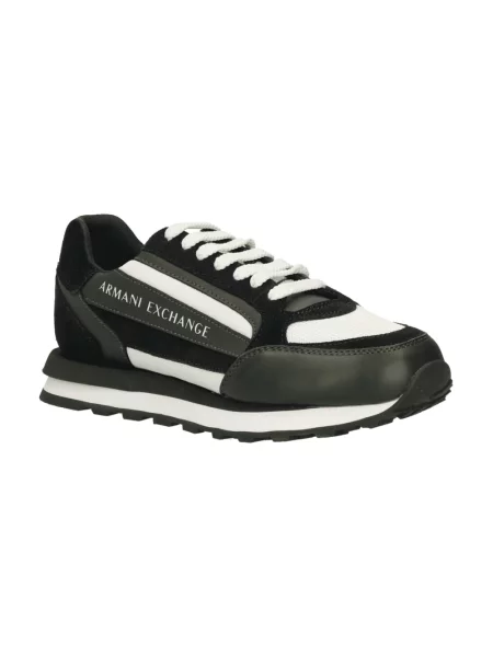 Sneakersy Armani Exchange skórzane zielone