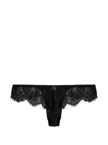 Chiloți tanga Dsquared2 din dantelă negru