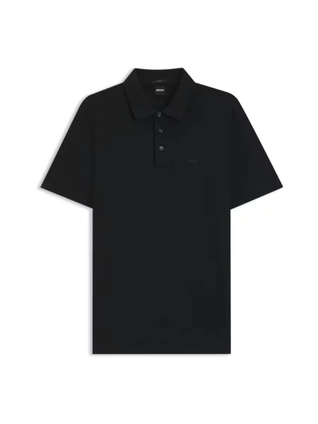 BOSS polo gładki czarny