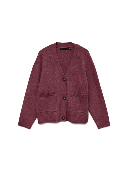 VERO MODA Geacă tricotată VMBOOM vin roșu