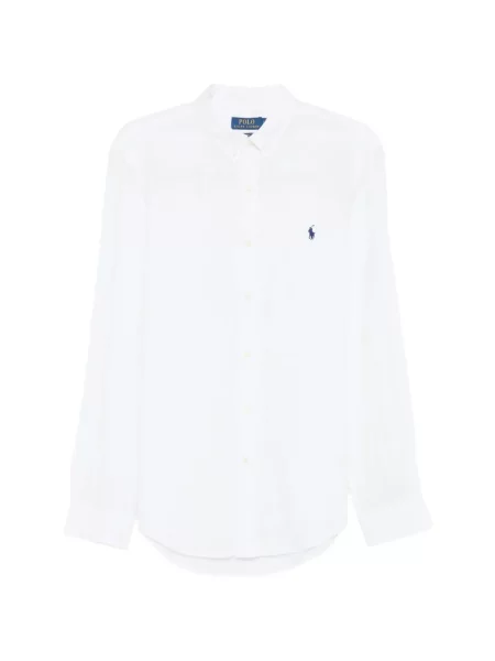 Λινό ριγέ polo Polo Ralph Lauren με κέντημα πράσινο