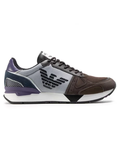 Sneakersy Emporio Armani skórzane szare