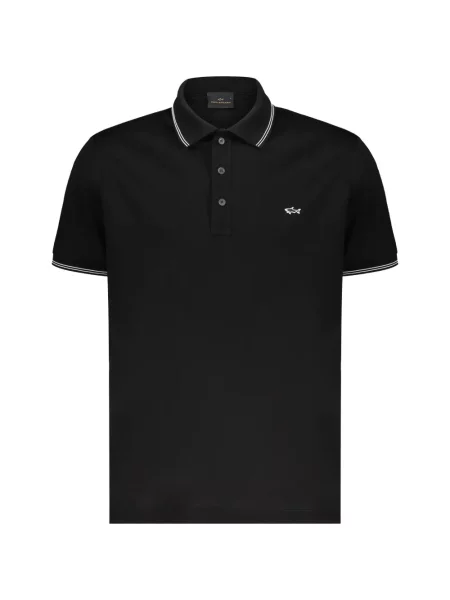 Tricou polo Paul & Shark cu broderie negru