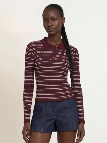 Claudie Pierlot Koszulka Polo Z Dzianiny rot