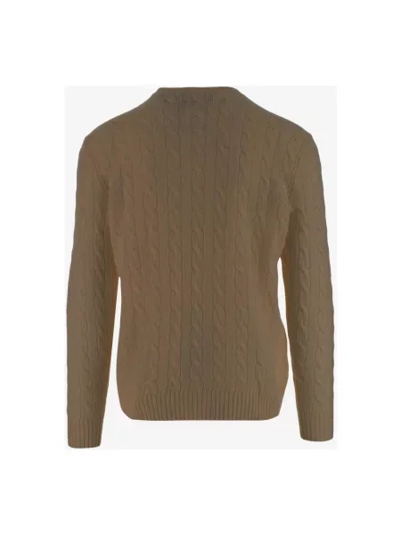 Sweter z dzianiny o kroju regular fit z mieszanki wełny i kaszmiru Ralph Lauren beżowy