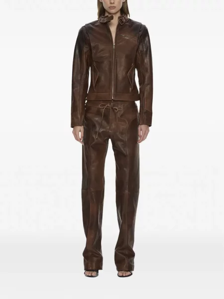 Pantaloni Christopher Esber din piele maro