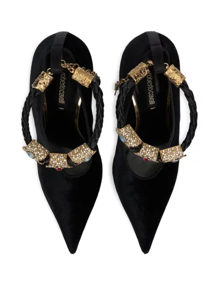 Pantofi cu toc Roberto Cavalli negru
