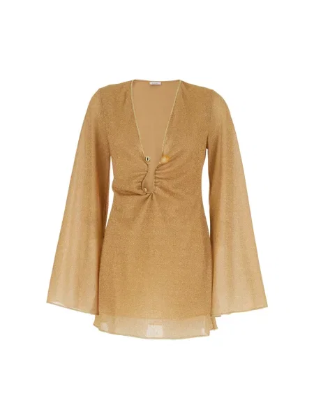 Sukienka koszulowa Oséree z kamieniami żółta