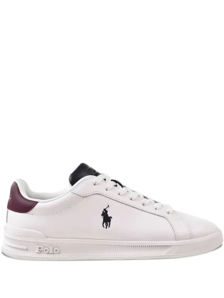 Sneakerși Polo Ralph Lauren din piele de căprioară slip-on alb