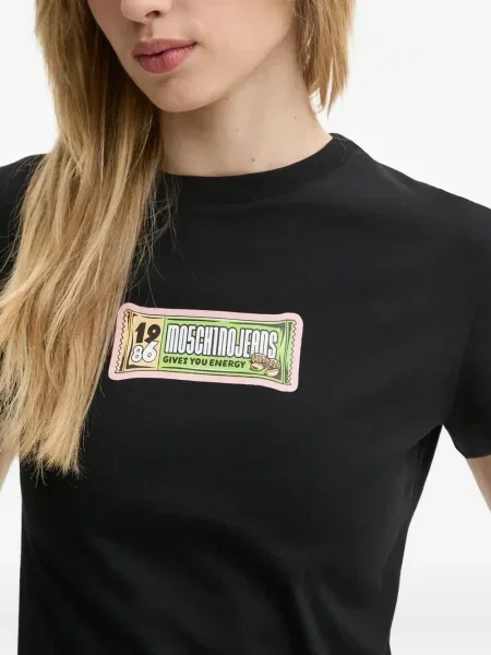 Tricou Moschino Jeans cu imagine negru