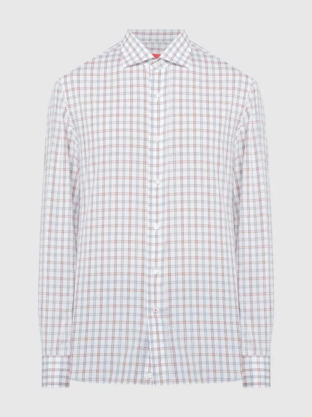 Клетчатая рубашка Isaia белая