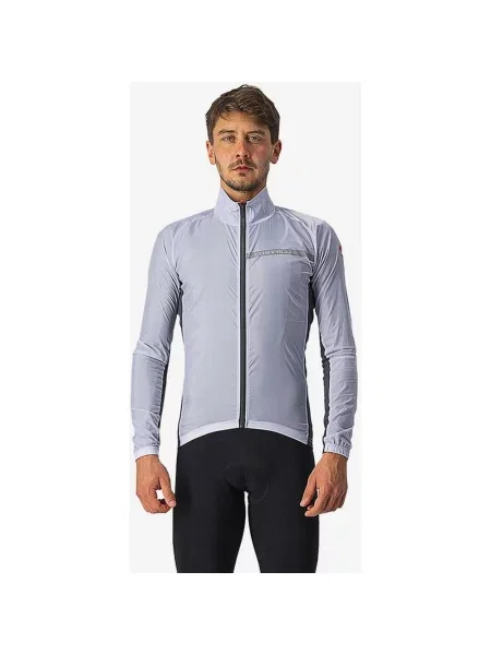 Lekka kurtka przeciwwiatrowa Castelli Squadra Stretch srebrnoszary ciemnoszary XS szara