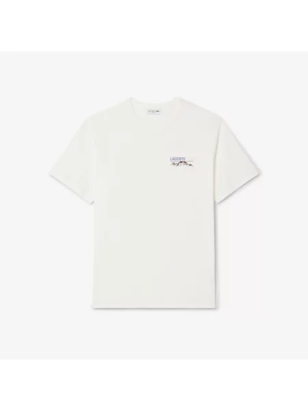 Lacoste T-Shirt Z Okrągłym Dekoltem Classic Fit biały