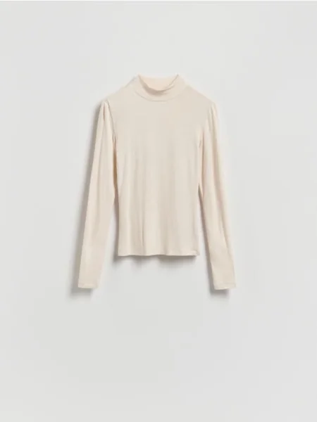 Reserved Tricou cu mânecă lungă cu conținut ridicat de nude