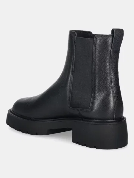 Kožené kotníkové boty Calvin Klein CHUNKY CHELSEA BOOT LTH na plochém černá