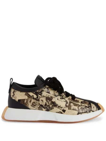 Sneakerși Giuseppe Zanotti cu imagine maro