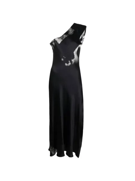 Rochie midi Tessitura cu un umăr gol negru