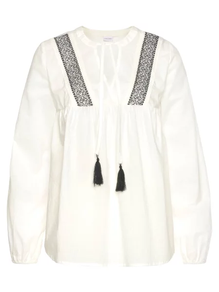 LASCANA Bluza črna bela