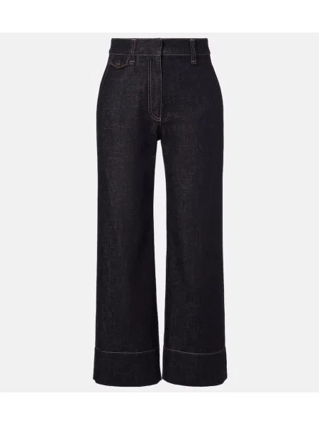 Blugi Brunello Cucinelli cu talie înaltă albastru