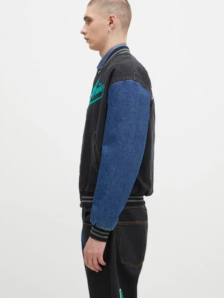 Aries kurtka bomber jeansowa Varsity Denim Jacket przejściowa czarny