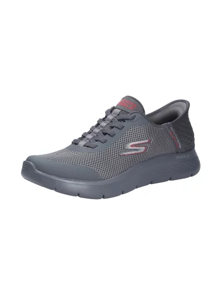 SKECHERS Teniși Go Walk Flex Hands Up gri închis / roşu închis / murdar alb