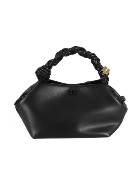 Torebka crossbody Ganni biznesowa z nadrukiem czarna