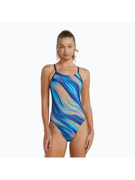 Costum de baie întreg pentru femei TYR Durafast Elite Riptidal Cutoutfit teal/orange portocaliu