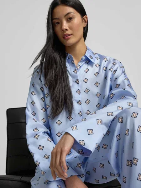 Bluzka koszulowa o kroju relaxed fit z czystego jedwabiu model DISCO' Mm By Max Mara