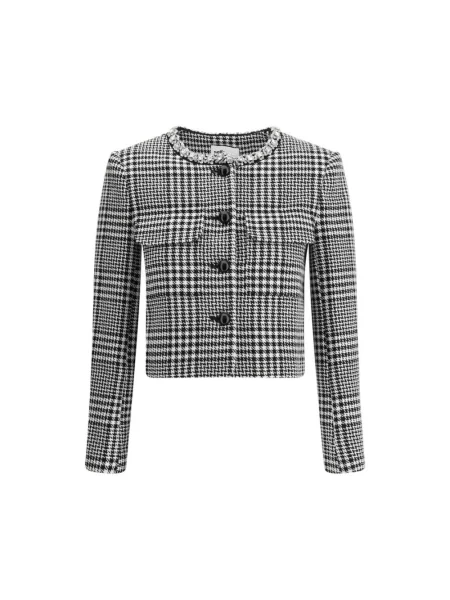 Marynarka w pepitkę Self-portrait wełniana w pepitkę czarna