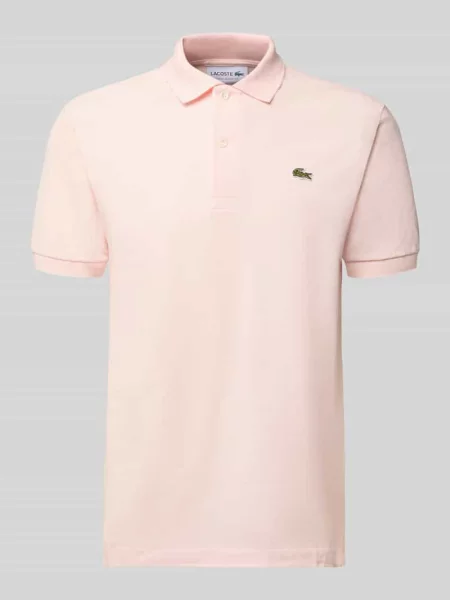 Koszulka polo Regular Fit z czystej bawełny Lacoste różowa