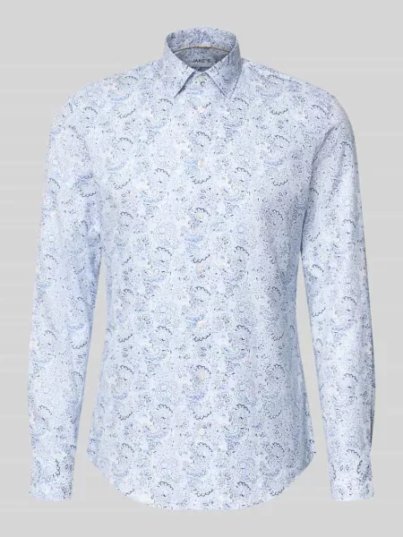 Koszula biznesowa o kroju slim fit z czystej bawełny Jake*s błękitna