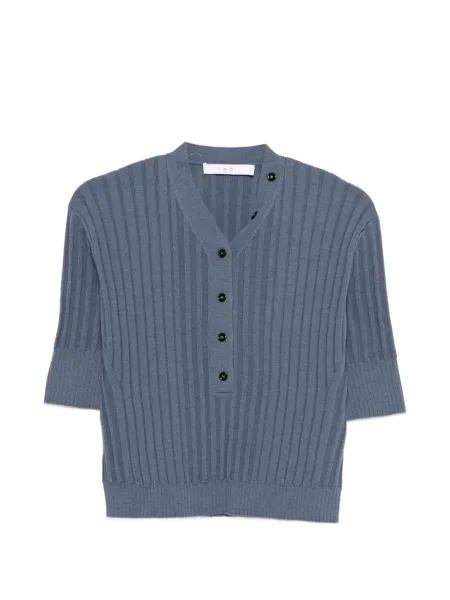 Top Iro cu nervuri albastru