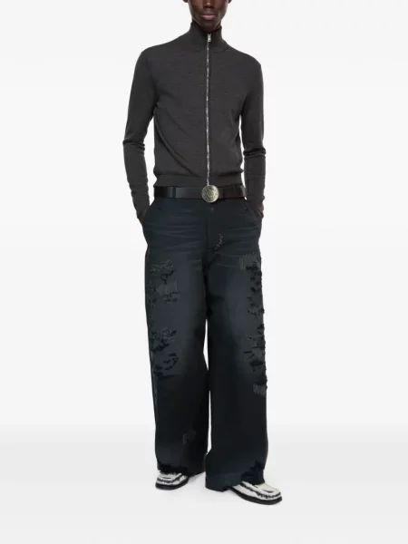 Pantaloni Acne Studios zdrențuiți negru