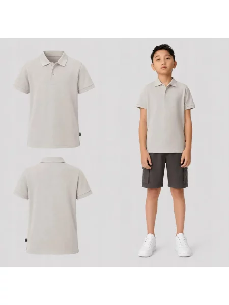 KOSZULKA POLO CHŁOPIĘCA 4F T-SHIRT SPORTOWY szara