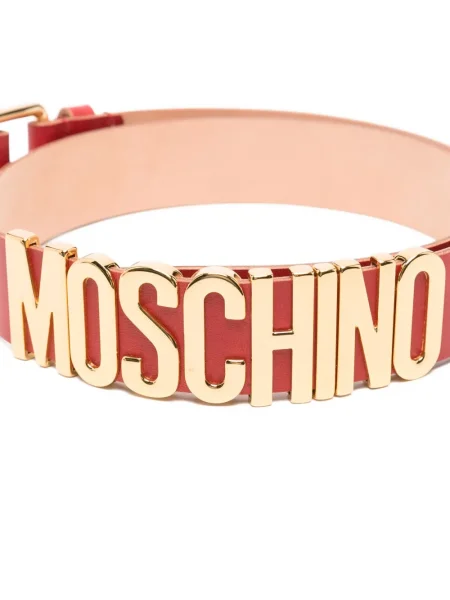 Curea Moschino din piele roșu
