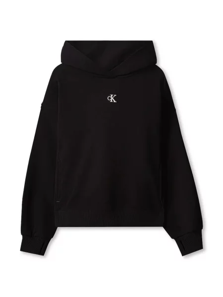 Calvin Klein Jeans hanorac cu glugă pentru copii din negru