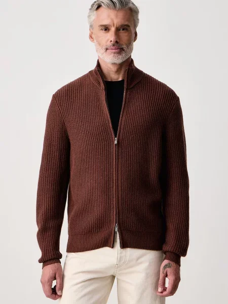 BOSS cardigan pentru bărbați din lână H-Fiocco maro