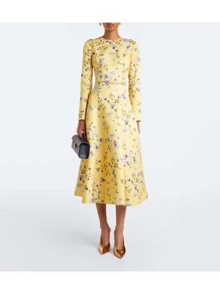 Rochie midi Emilia Wickstead cu model floral galben