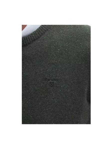 Sweter z mieszanki wełny i jedwabiu z okrągłym dekoltem model TISBURY' Barbour zielony