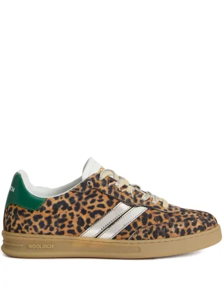 Sneakerși Woolrich cu dungi cu imagine maro