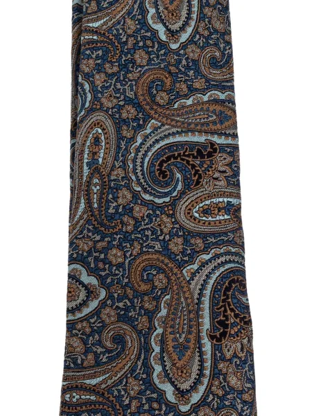 Cravată Etro cu model paisley albastru