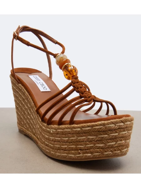 Espadrile Jimmy Choo din piele de căprioară maro