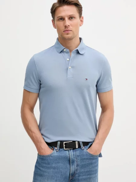 Tommy Hilfiger polo majica z elastanom modra