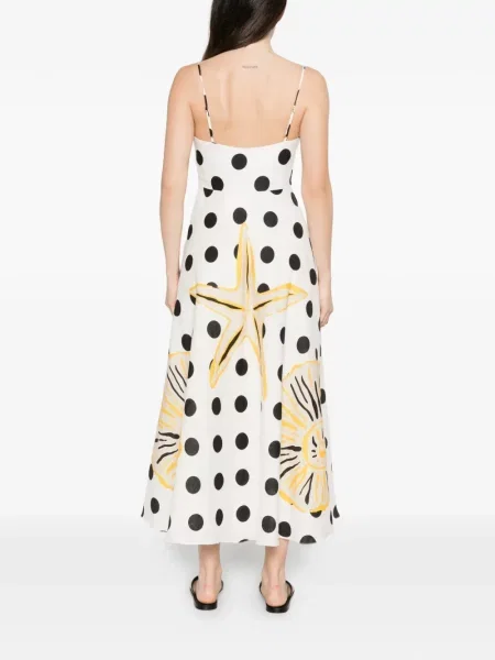 Rochie midi Cala De La Cruz cu buline alb